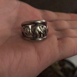 Elephant sterling ring